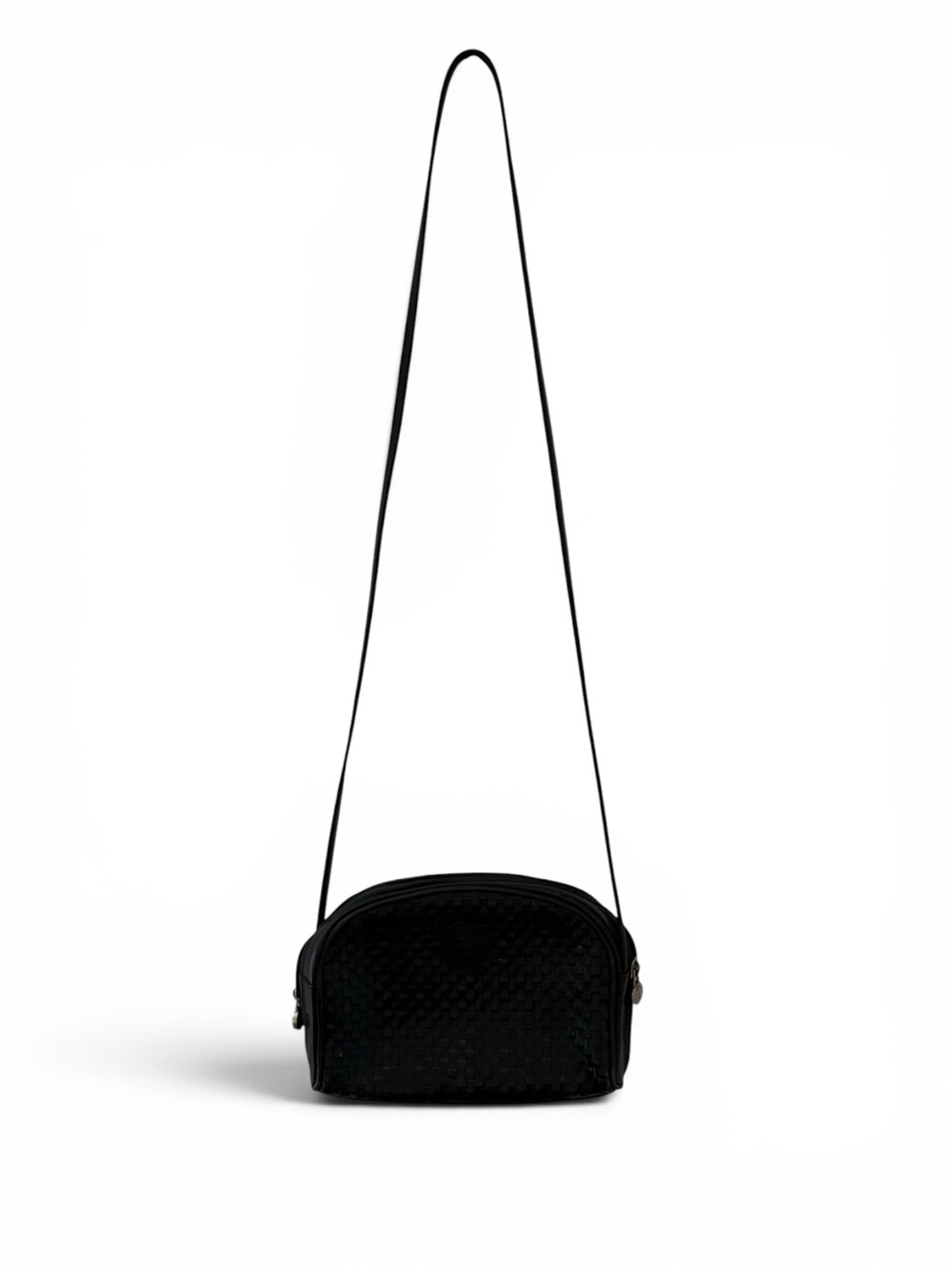 Vintage Fendi Woven Leather Crossbody Bag Black - Picture 10 of 10